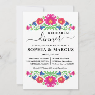 Mexican Floral Rehearsal Dinner Invitation