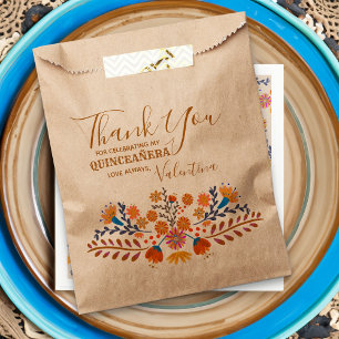Mexican Floral Western Earth Tone Boho Quinceanera Favour Bags