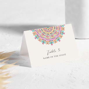 Mexican Flourishing Mandala Wedding Place Card