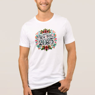Mexican Flower Happy New Year 2025 Tri-Blend Shirt