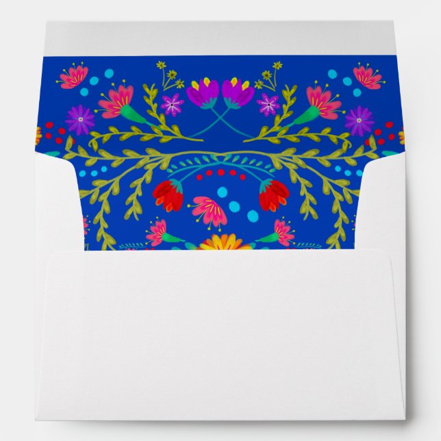 Mexican Flowers and Papel Picado Return Address Envelope (Back (Bottom))