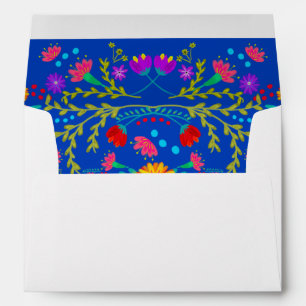Mexican Flowers and Papel Picado Return Address Envelope