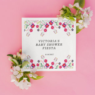 Mexican Flowers Baby Shower Fiesta Napkin