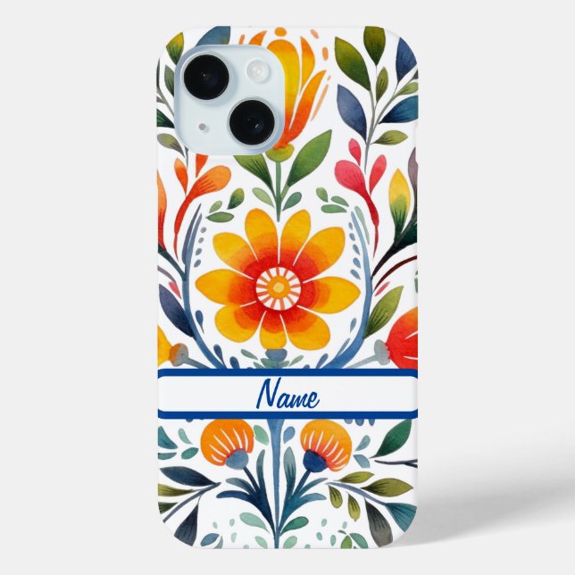 Mexican Flowers Design Case-Mate iPhone Case (Back)