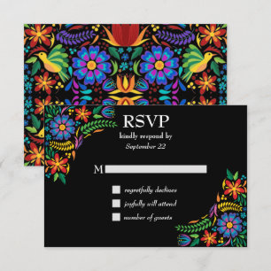 Mexican Flowers RSVP Card