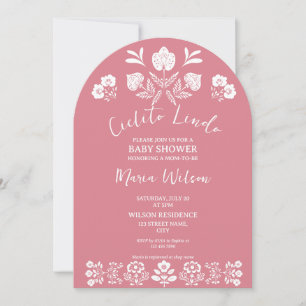 Mexican Folk Art Cielito Lindo Dusty Pink Invitation