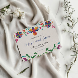 Mexican Folk Art Colourful Floral Fiesta Wedding Save The Date