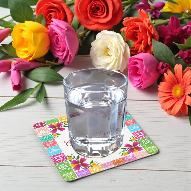 Mexican Folk Art Floral Baby Shower Coasters (Creator Uploaded)