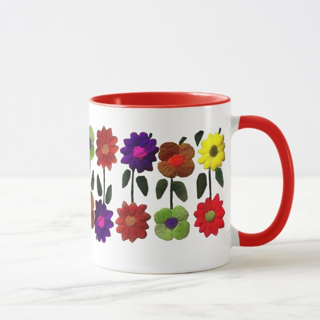 Mexican Folk Art, Flores, Flowers, GIft for Women Mug (Right)