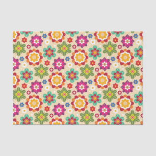 Mexican Folk Art Flowers Pattern Tissue Paper