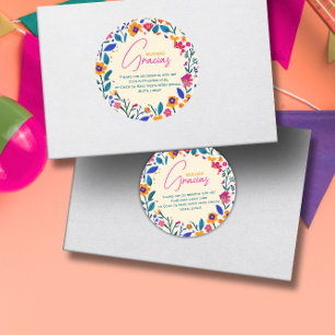 Mexican folk art -Muchas Gracias Thank you  Classic Round Sticker