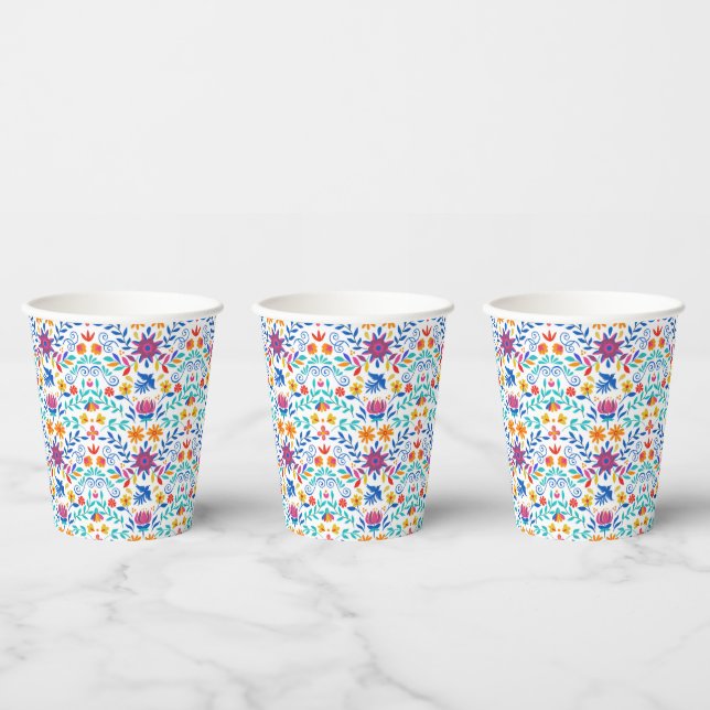 Mexican Folk Art Pattern Paper Cups (Multi)