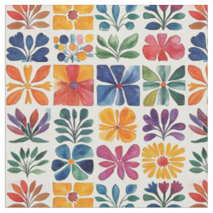 Mexican Folk Art Pattern-Patchwork Papel Picado Fabric
