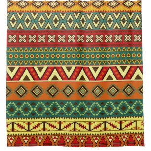Mexican Folk Art Pattern Shower Curtain