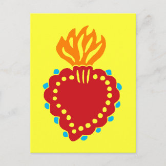 Mexican Folk Art Sacred Heart Postcard