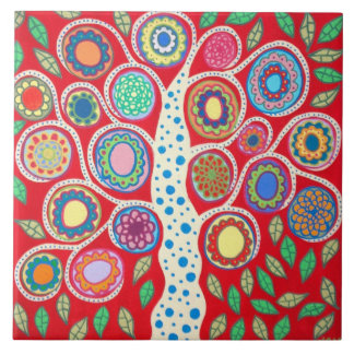Mexican Folk Art Tree of Life Tiles Kitchen