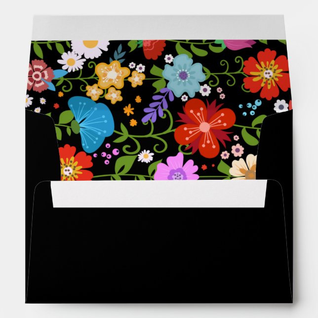 Mexican Folk Art Wedding Envelope (Back (Bottom))