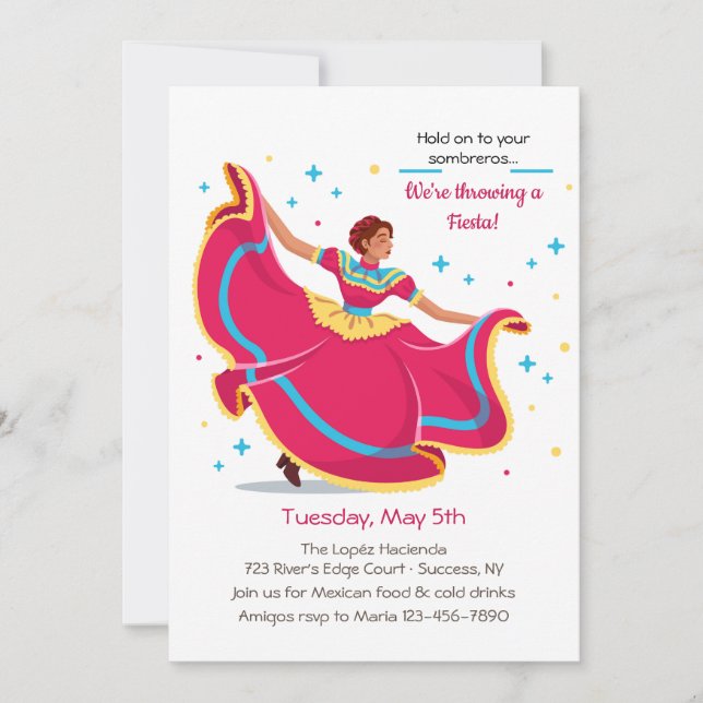 Mexican Folk Dancer Invitation (Front)