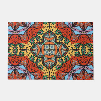 Mexican folk ethnic colourful seamless pattern  doormat