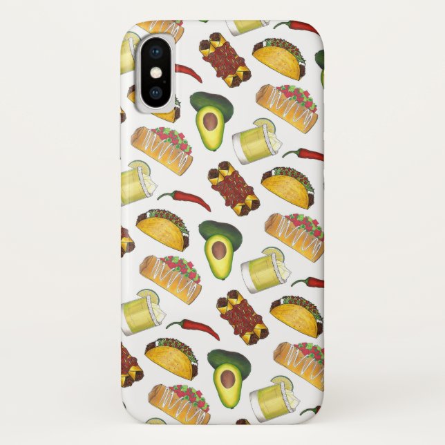 Mexican Food Avocado Taco Margarita Enchiladas Case-Mate iPhone Case (Back)