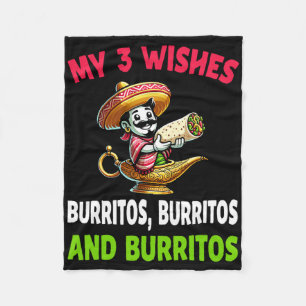 Mexican Food Burrito Funny Cinco De Mayo  Fleece Blanket