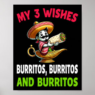 Mexican Food Burrito Funny Cinco De Mayo  Poster