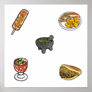 Mexican food collection poster