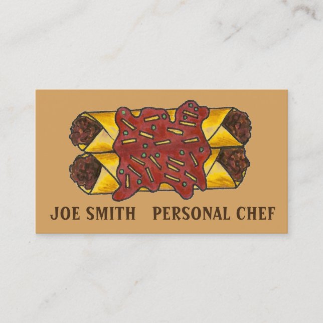 Mexican Food Enchiladas Personal Chef Cook Foodie Business Card (Front)