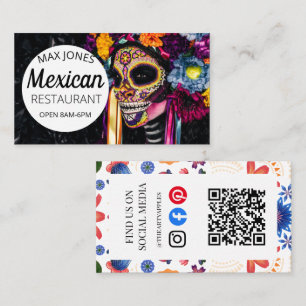 Mexican food fruit deli market craft day of dead b business card