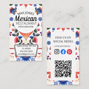 Mexican food fruit deli market fold craft floral  business card