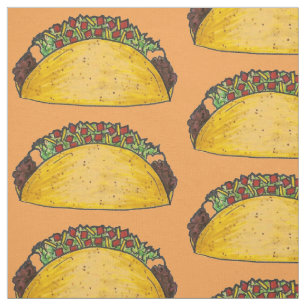 Mexican Food Hard Shell Taco Tex Mex Texas Foodie Fabric