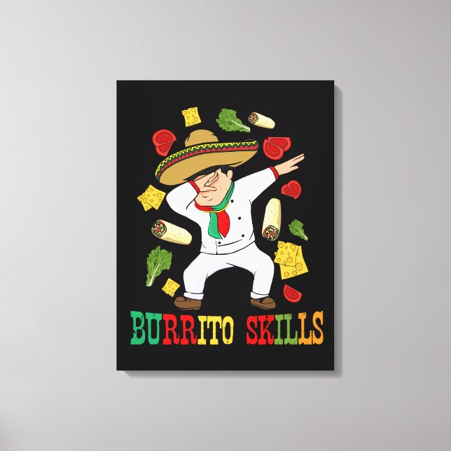 Mexican Food Lover Men Burrito Chef Gift Burrito Canvas Print (Front)