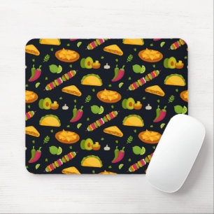 Mexican Food Pattern Mexican Foodie Cute Summer Mouse Mat