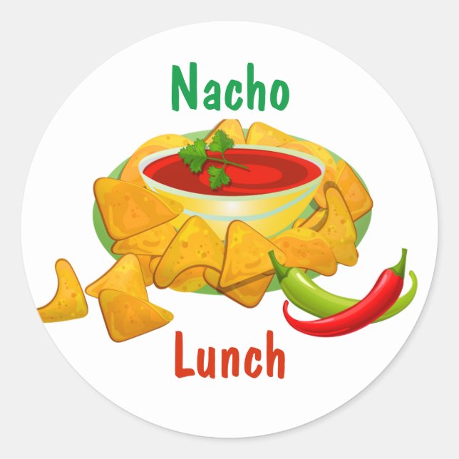 Mexican Food Pun Nacho Lunch Sticker (Front)