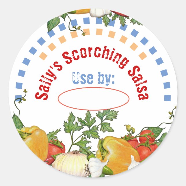 Mexican food salsa ingredients canning label (Front)