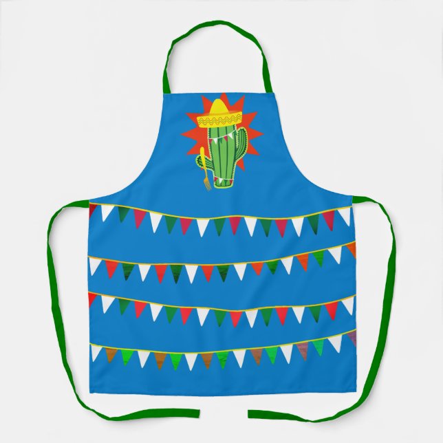 Mexican food southwest cactus sombrero cooking apron (Front)