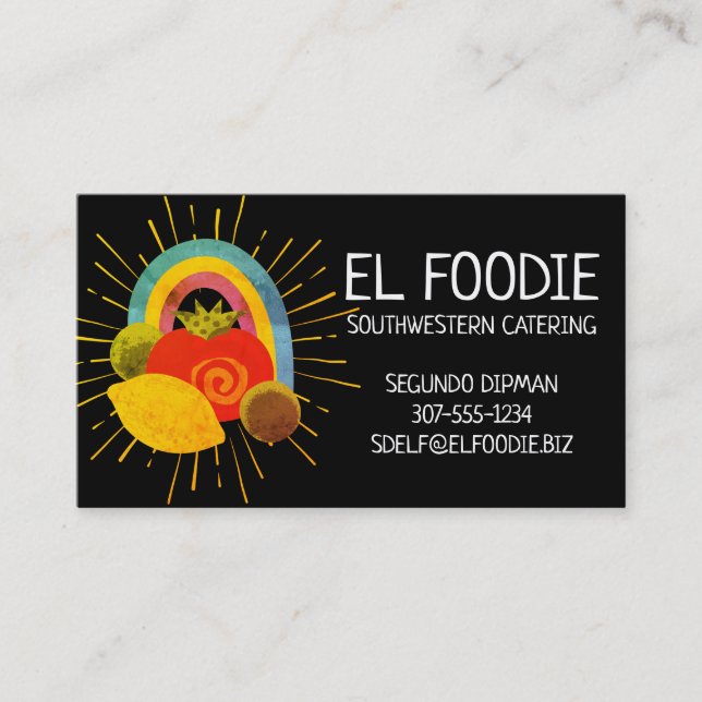 mexican food southwest chef catering business card (Front)