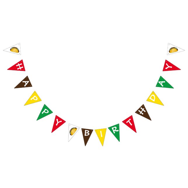 Mexican Food Taco Tuesday Twosday 2nd Birthday Bunting (All)