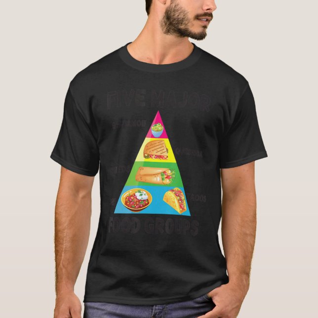 Mexican Food  Tacos Burritos Chili Major Food Grou T-Shirt (Front)