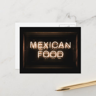 MEXICAN FOOD -Yellow Neon Sign Postcard