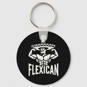 Mexican Funny Flexican Bodybuilding Flexing Muscle Key Ring