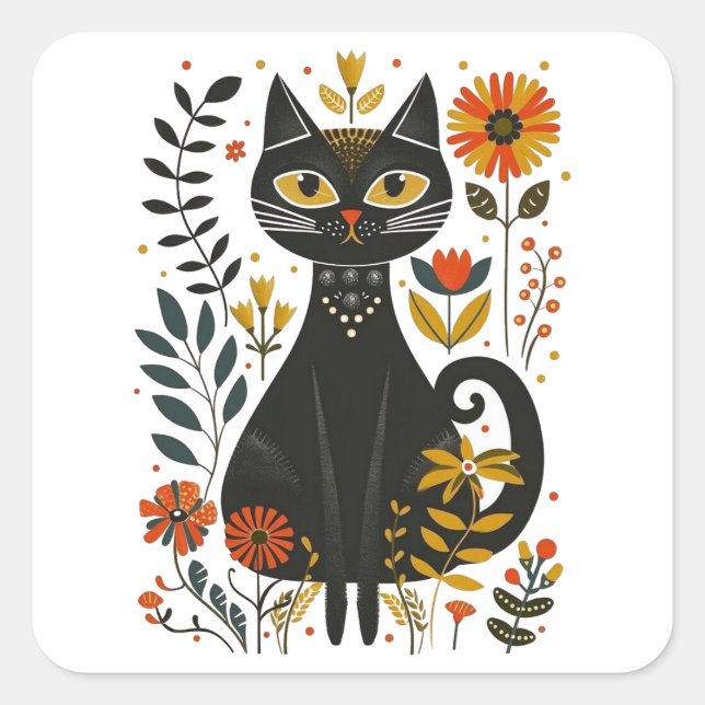 Mexican Gatita, Square Sticker (Front)