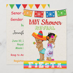 Mexican Gender Reveal Baby Shower Invitation
