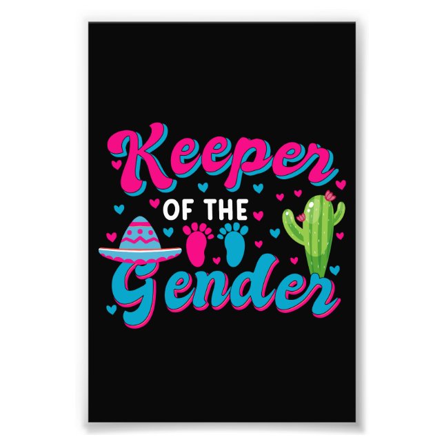 Mexican Gender Reveal Cinco de Mayo Baby Shower  Photo Print (Front)