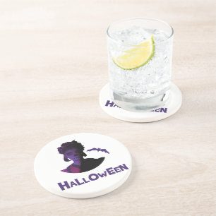 Mexican Girl and Bats Halloween Design Coaster