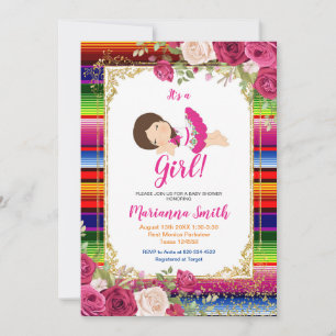 Mexican Girl Fiesta Baby Shower invitation