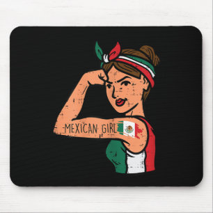 Mexican Girl Mujer Rosie Riveter Cinco De Mayo Fie Mouse Mat