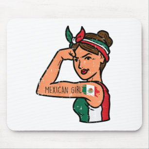 Mexican Girl Mujer Rosie Riveter Cinco De Mayo Fie Mouse Mat