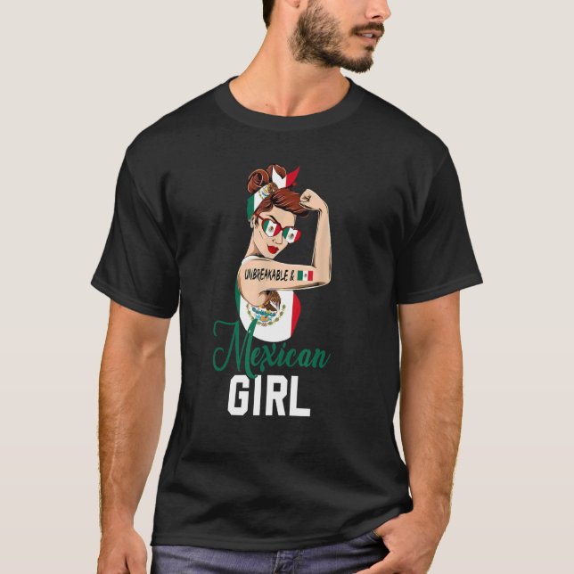 Mexican Girl Unbreakable  Rosie the Riveter Women T-Shirt (Front)