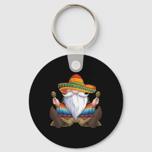Mexican Gnome Cinco De Mayo Serape Poncho Men Wome Key Ring